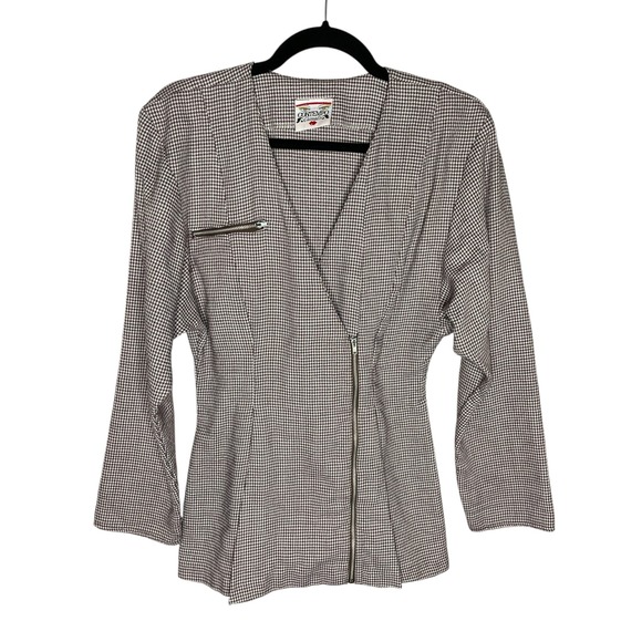 Vintage 80s 90s Contempo Casuals Brown Houndstooth Blazer Size S/M Womens Jacket - Picture 1 of 5